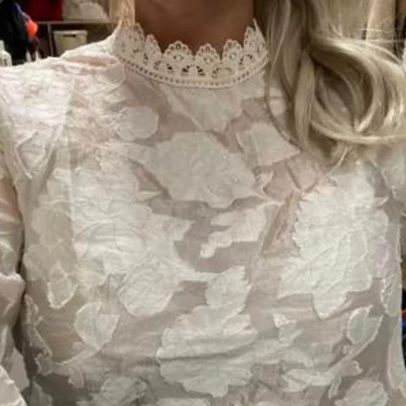 Classic Oblique Leaf Print Blouse Top fall winter - Picture 8 of 8